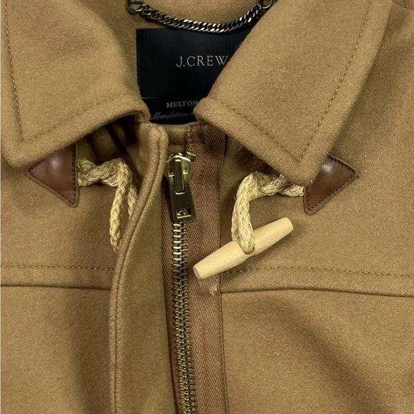 J. Crew Melton Wool Toggle Zip Beige Tan Coat - Sz 000 - Picture 12 of 15